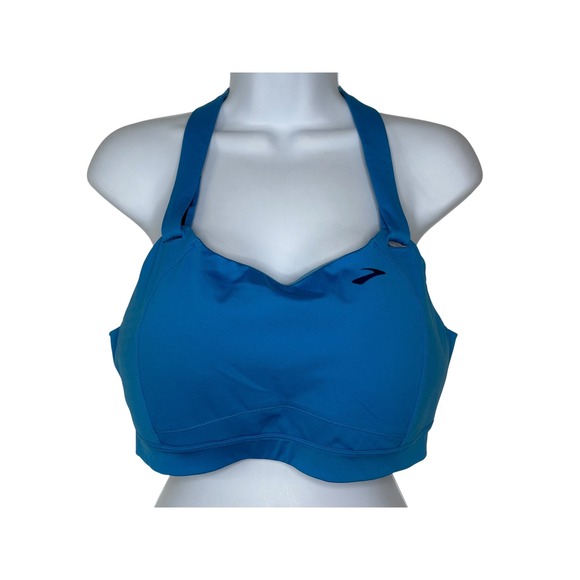 Brooks Other - Brooks Juno Sports Bra 32DD Blue High Impact Adjustable Racerback Running Gym